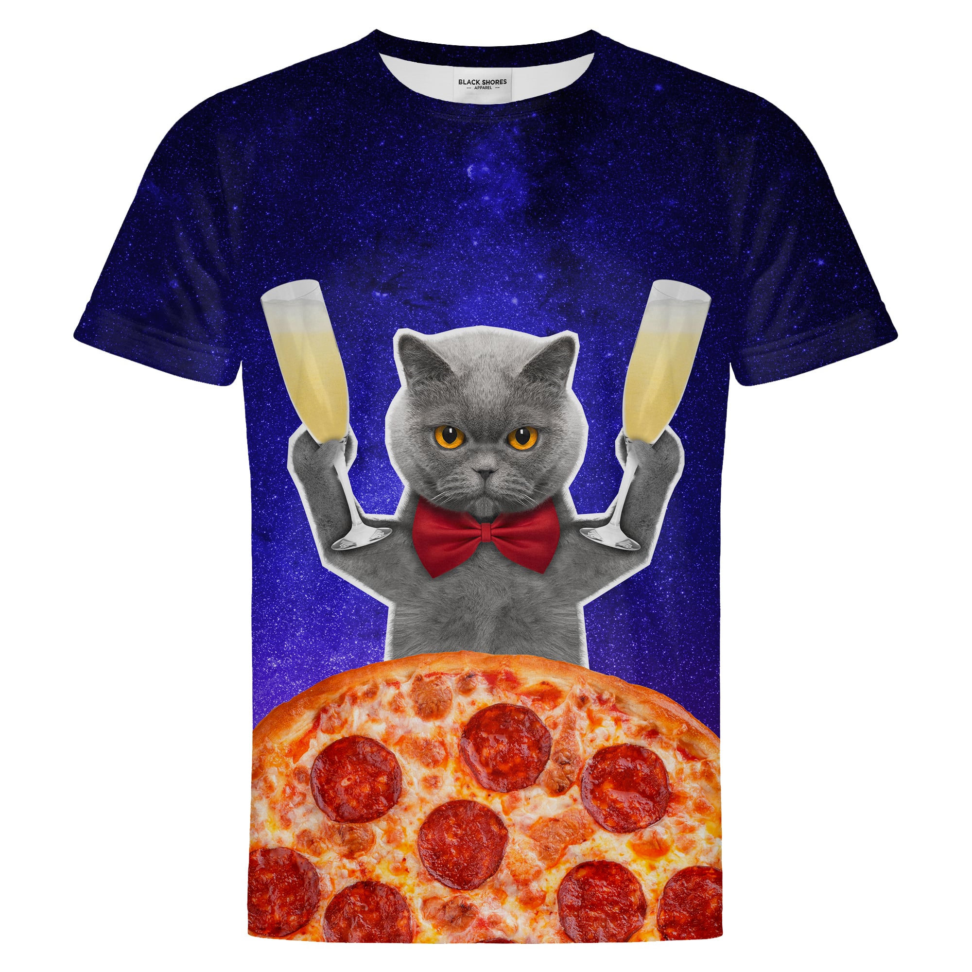 Levně Party Cat T-shirt – Black Shores